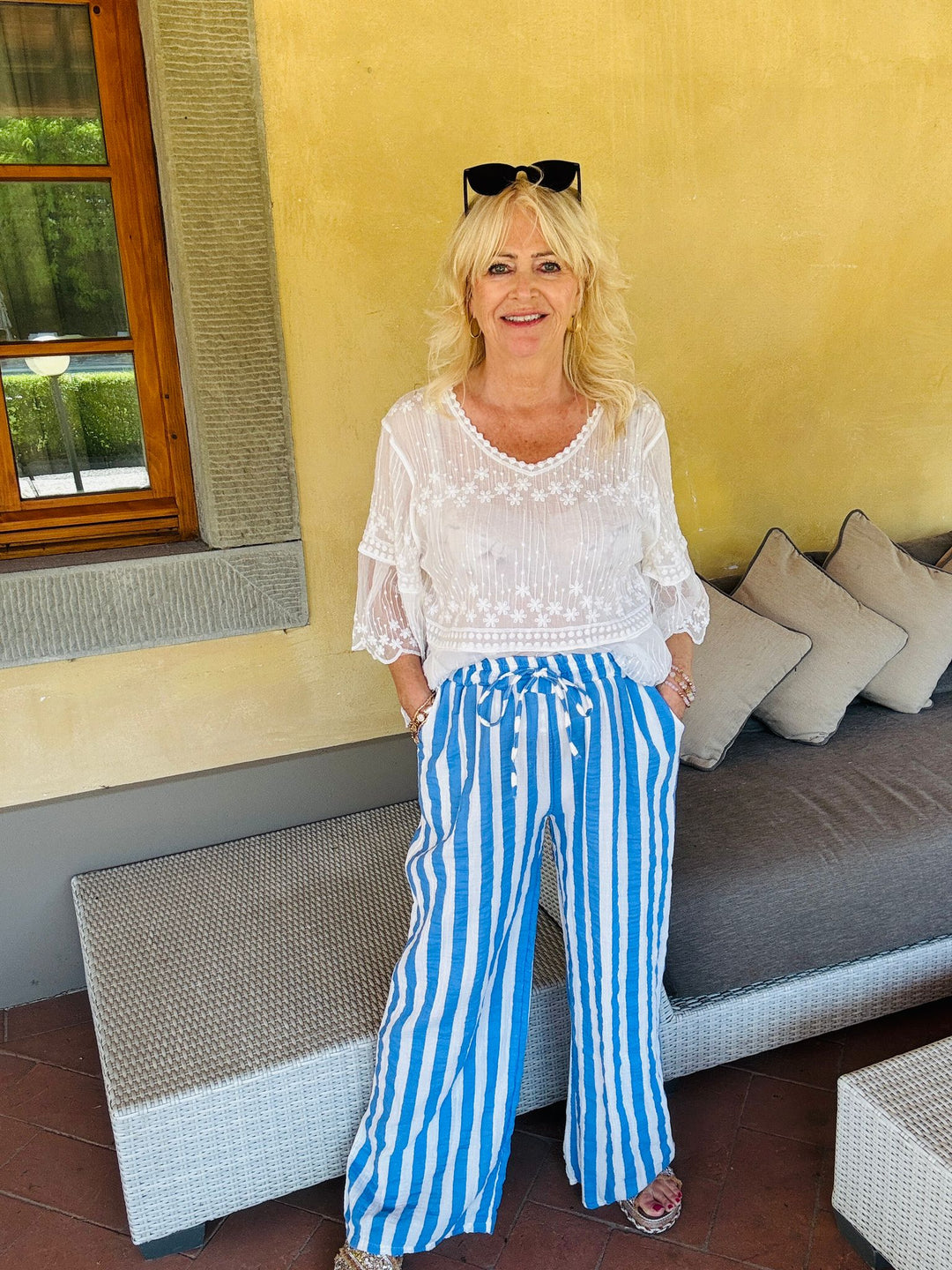 Lumi Stripe Trousers Blue