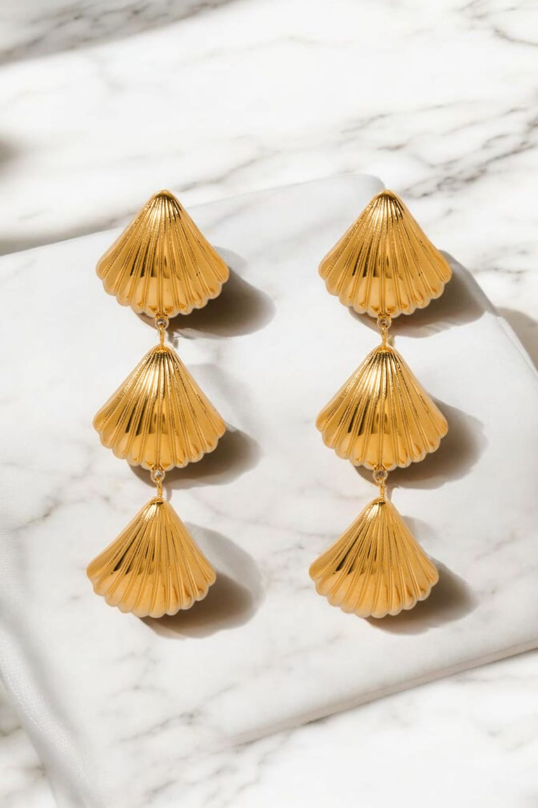 Triple Drop Shell Earrings