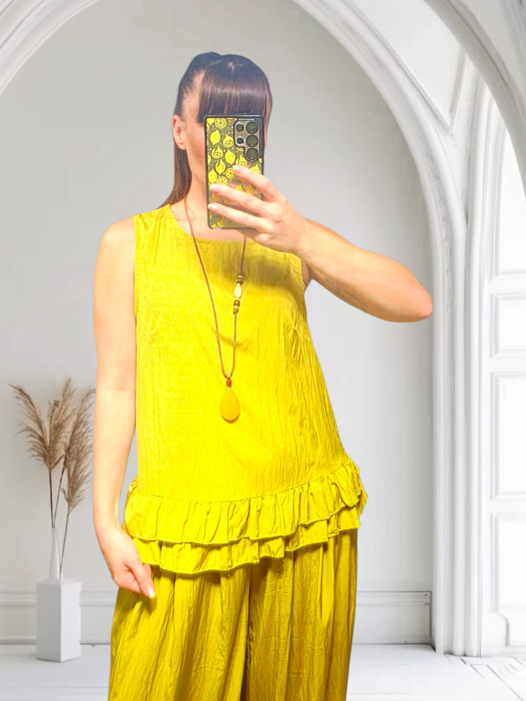 Clara Frill Top Ochre