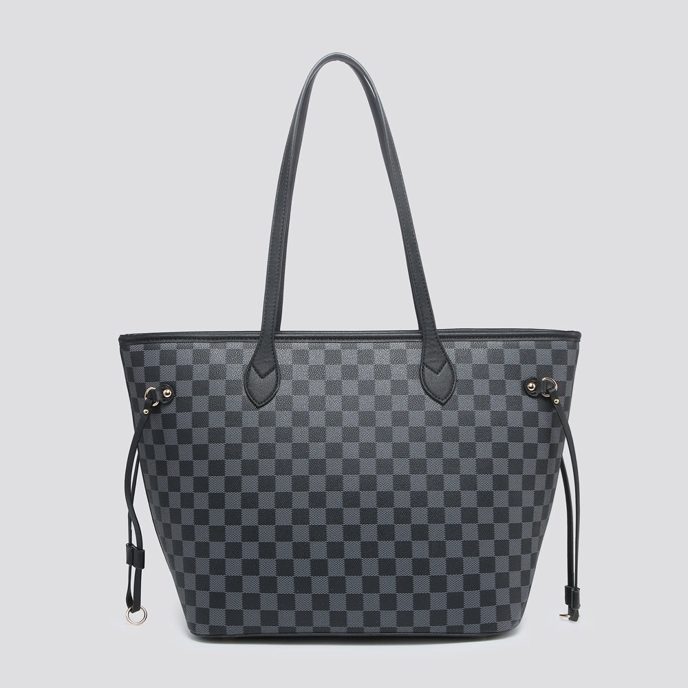 Luna Luxe Checked Bag Black Lg