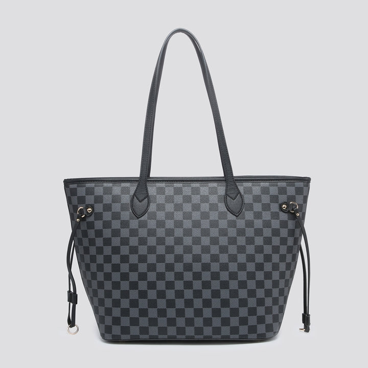 Luna Luxe Checked Bag Black Lg