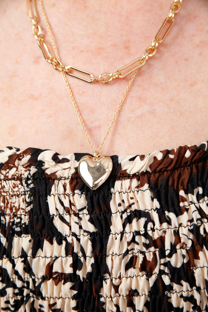 Hailey Gold Heart Necklace