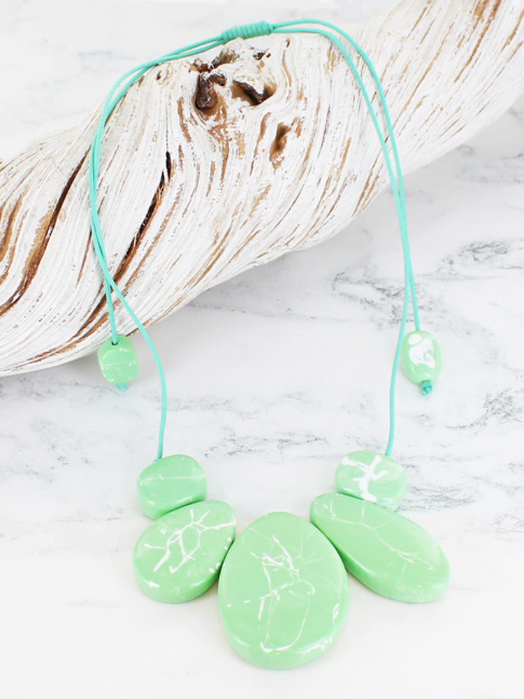 Marble Pendant Necklace Pastel Green