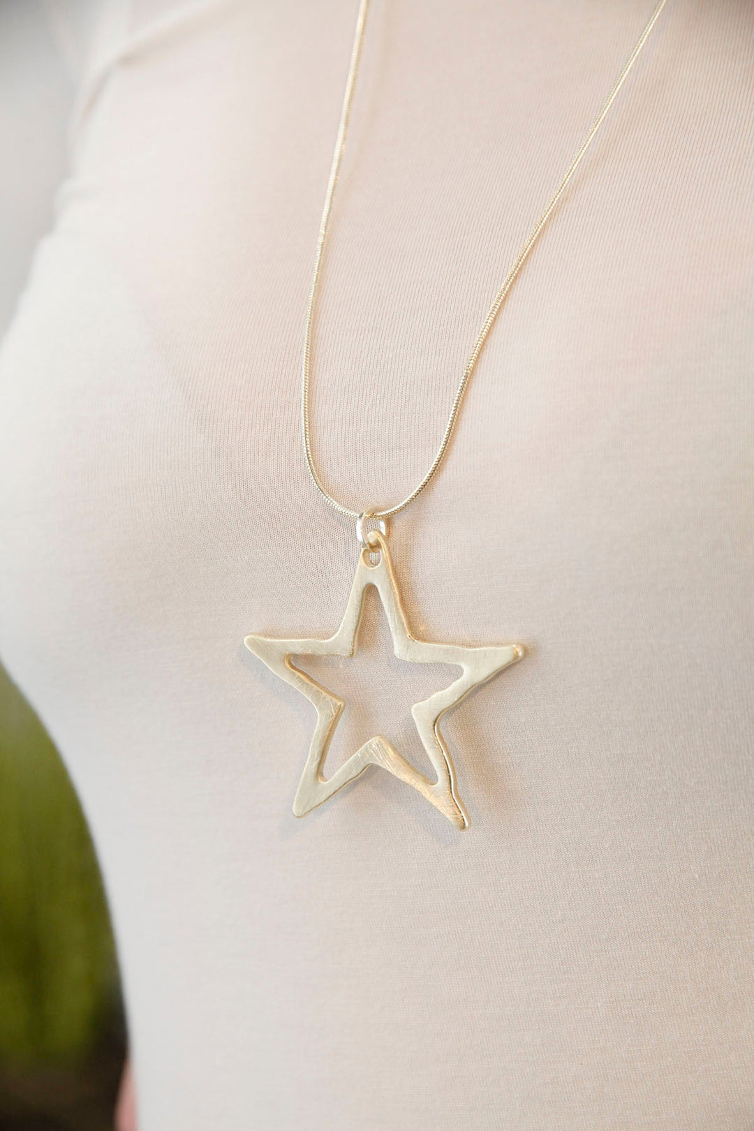 Gold Open Star Pendant Necklace - Goose Island