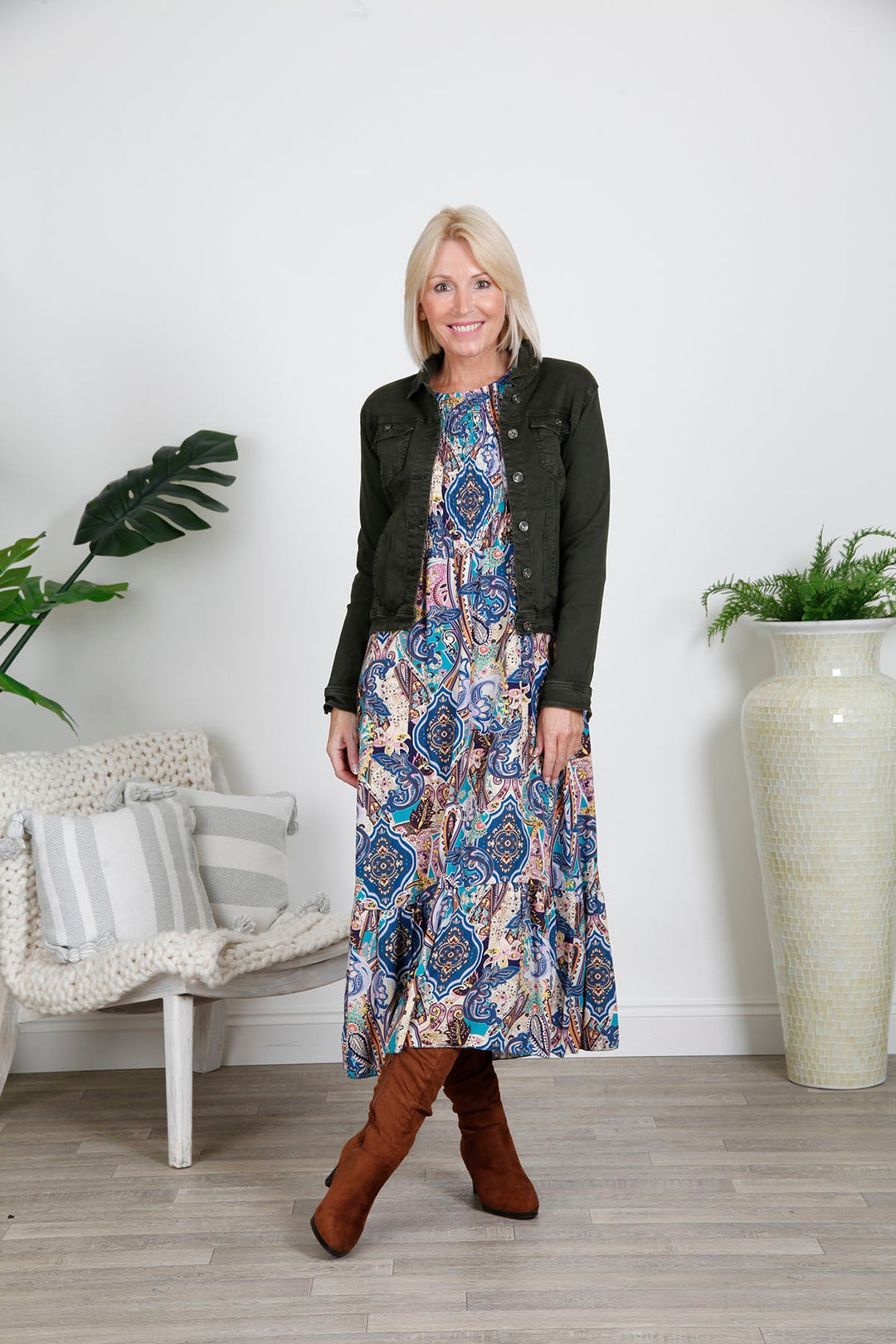 Military Green Denim Stretch Jacket - Goose Island