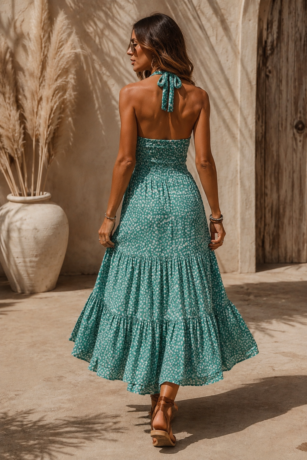 Verity Halterneck Dress Green