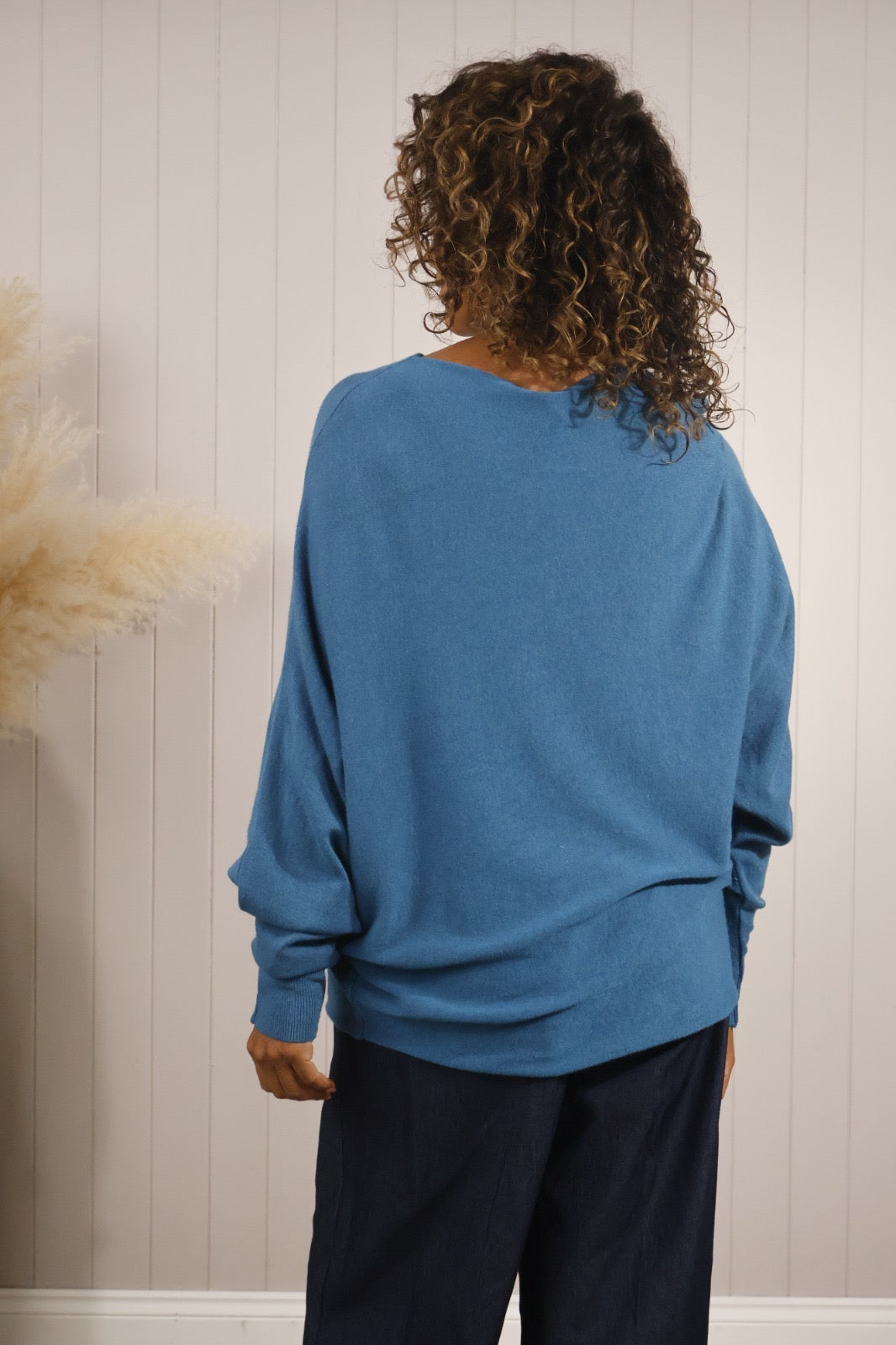 Teal Sadie Batwing Jumper