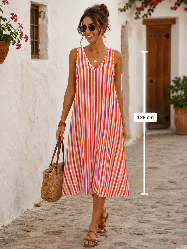 Sorrento Stripe Cotton Maxi Dress