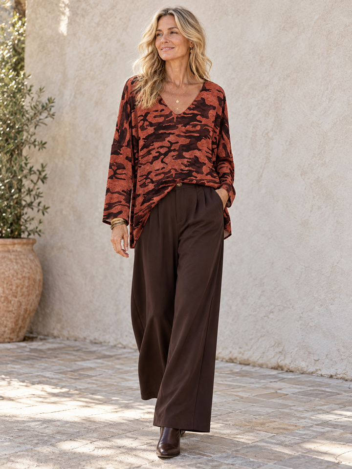 Leona Camo PrintTop Rust