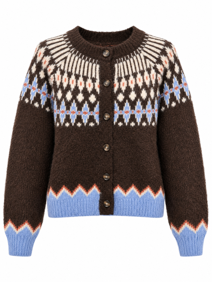 Nesta Nordic Cardigan Chocolate