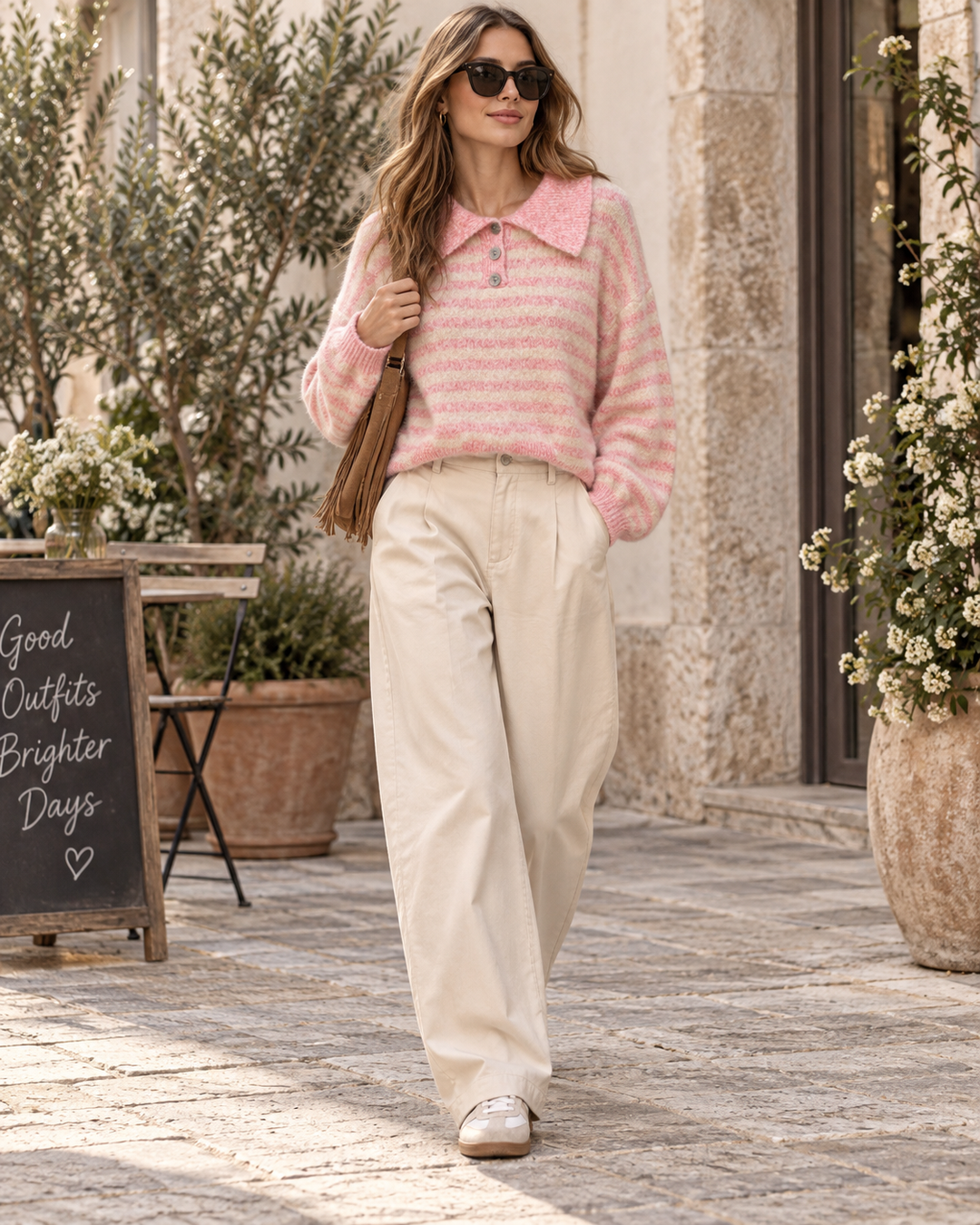 Stella Stripe Jumper Pink