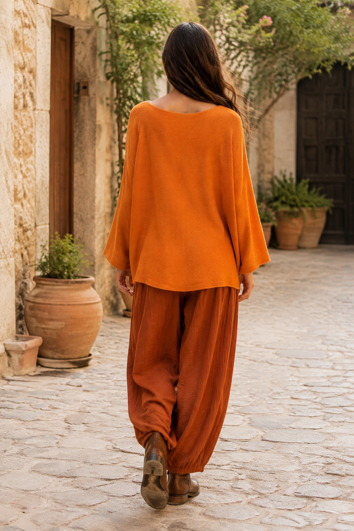 Anabelle V-Neck Jumper Orange