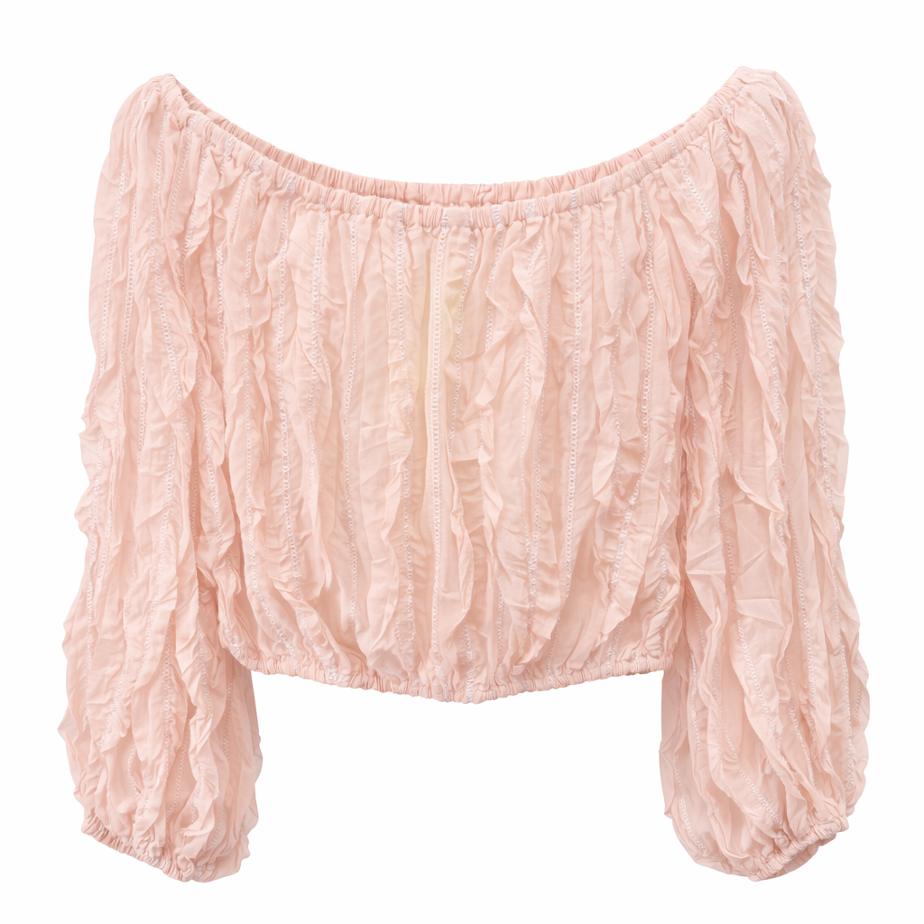 Ivy Shirred Top Blush