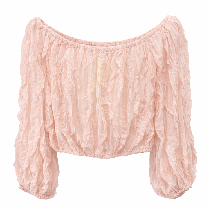 Ivy Shirred Top Blush