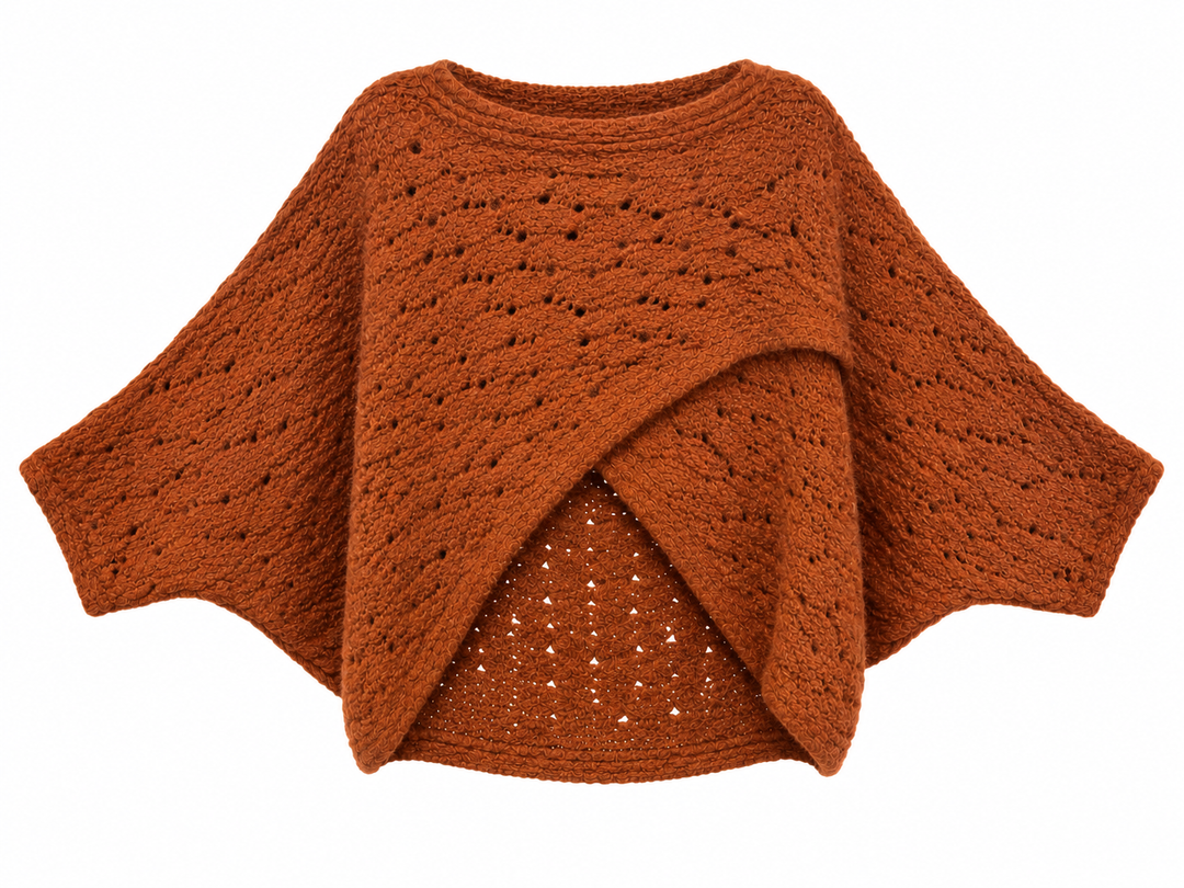 Cora Cross Open Knit Jumper Rust