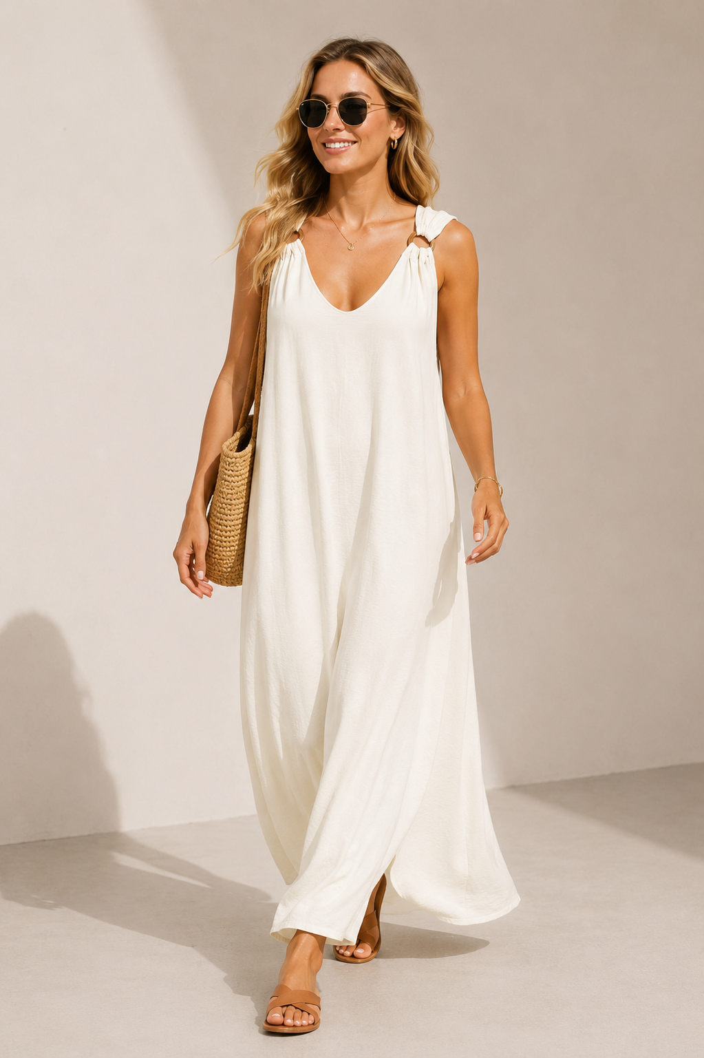 Bailey Loop Dress Beige