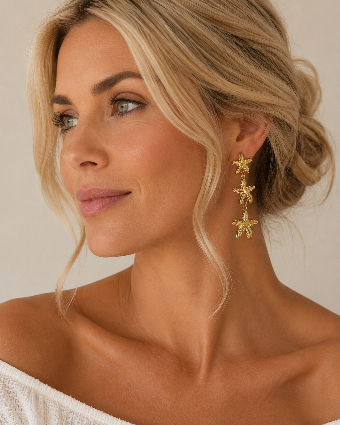 Triple Starfish Earrings