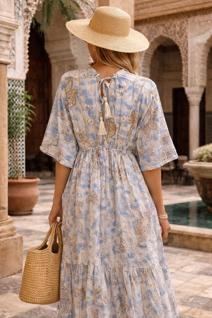 Kavya Sparkle Dress Blue