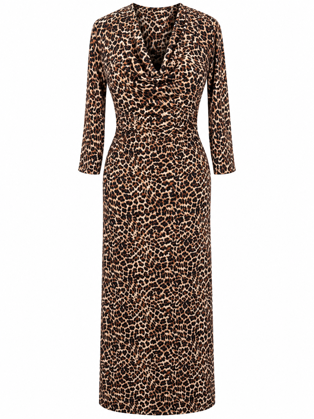 Sasha Cowl Neck Dress Cheetah