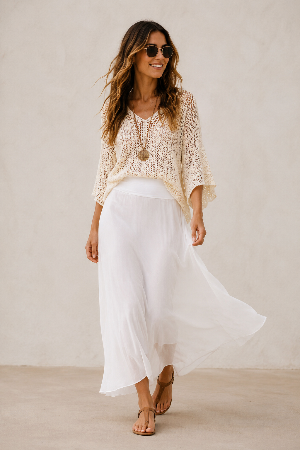 Silk Skirt White