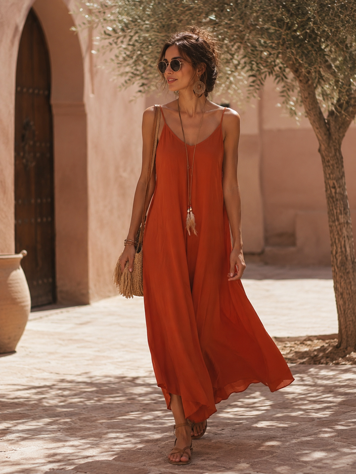 Florentine Feather Dress Cinnamon