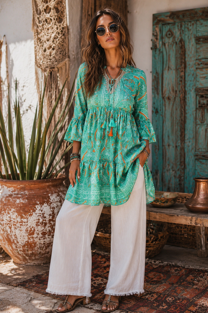 Amrita Golden Tunic Emerald