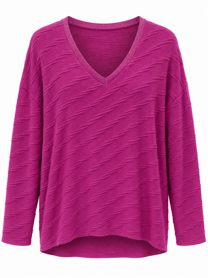 Lazio Lurex Ribbed Top Magenta