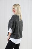 Dark Grey Cowl Poncho Top