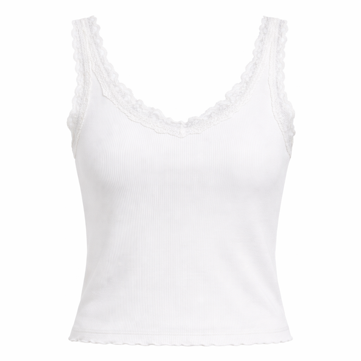 Lina Lace Edge Cami White