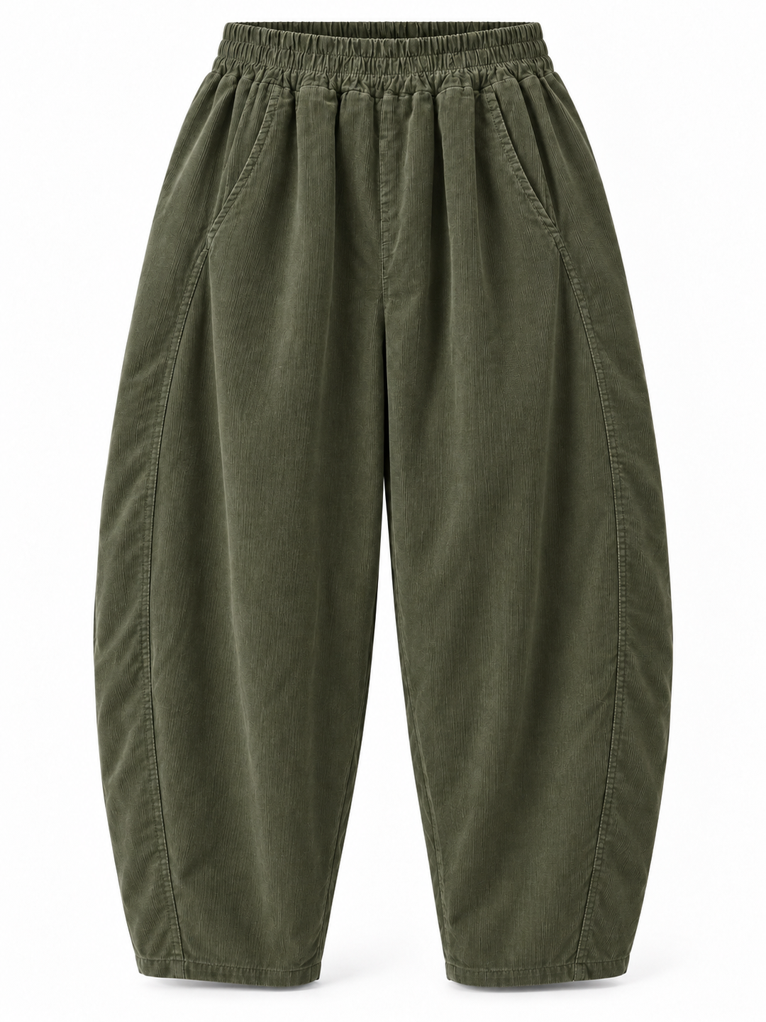 Tamara Needlecord Barrel leg Trouser Olive