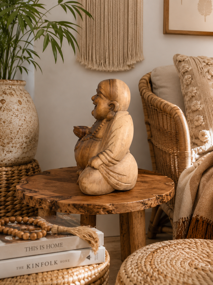 Hand Carved Laughing Buddha