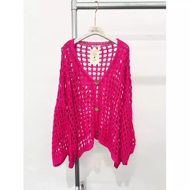 Olympia Oversized Cardigan Fuchsia