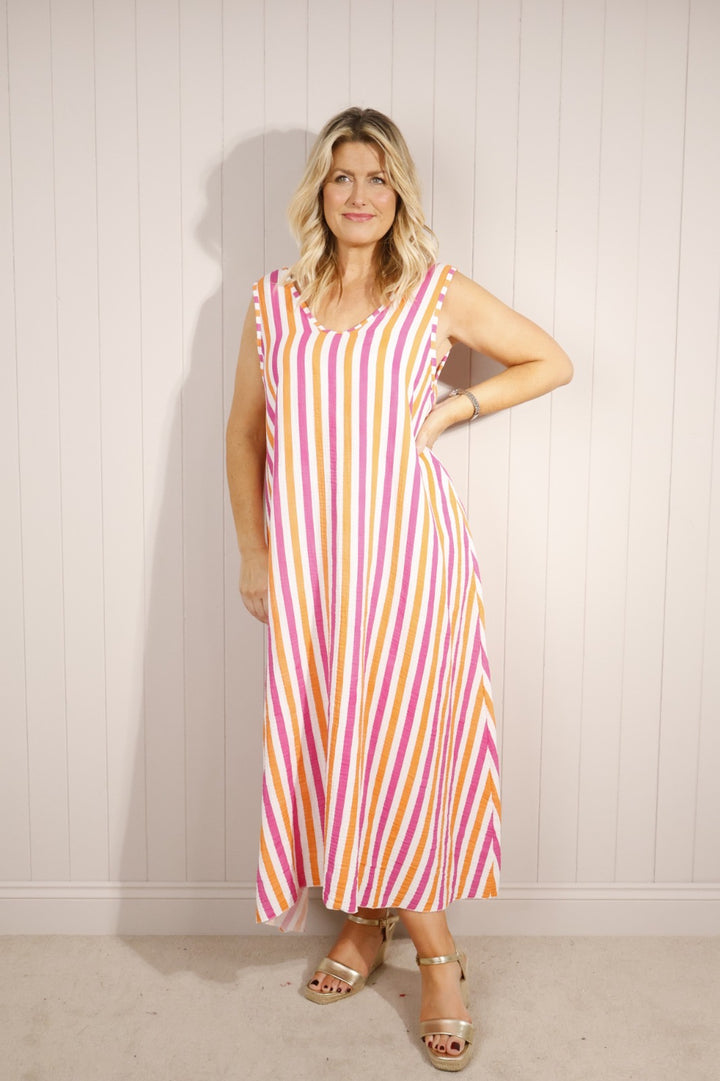 Sorrento Stripe Cotton Maxi Dress