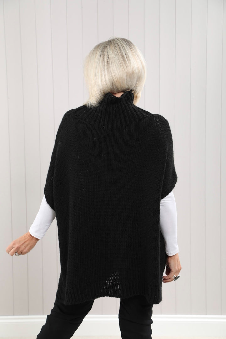 Bonnie Button Tank Top Black