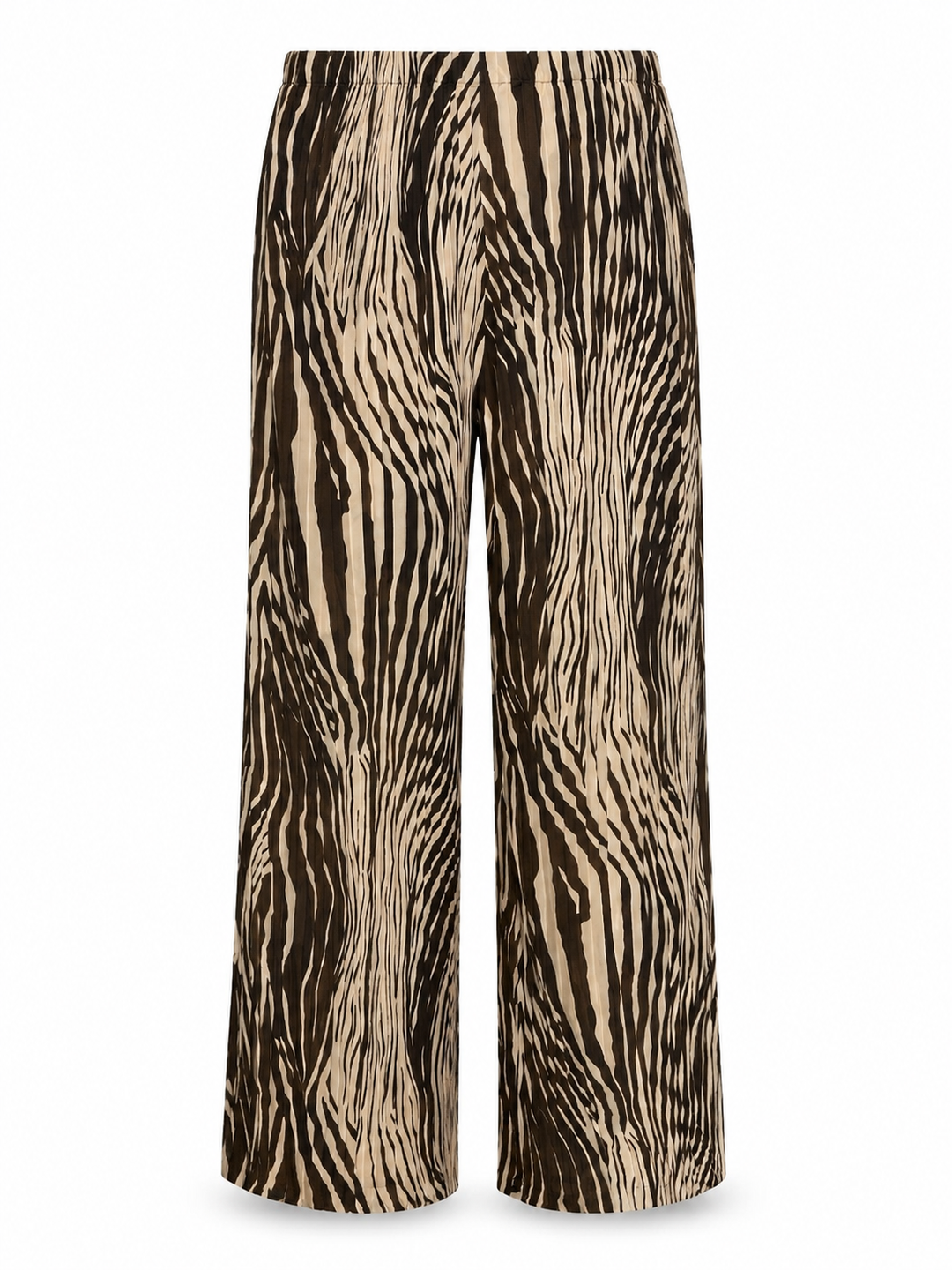 Abstract Zebra Pleat Trousers Chocolate