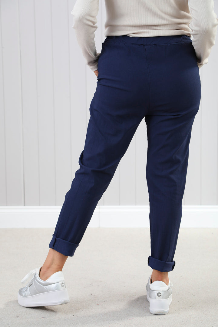 Navy Plain Magic Pants