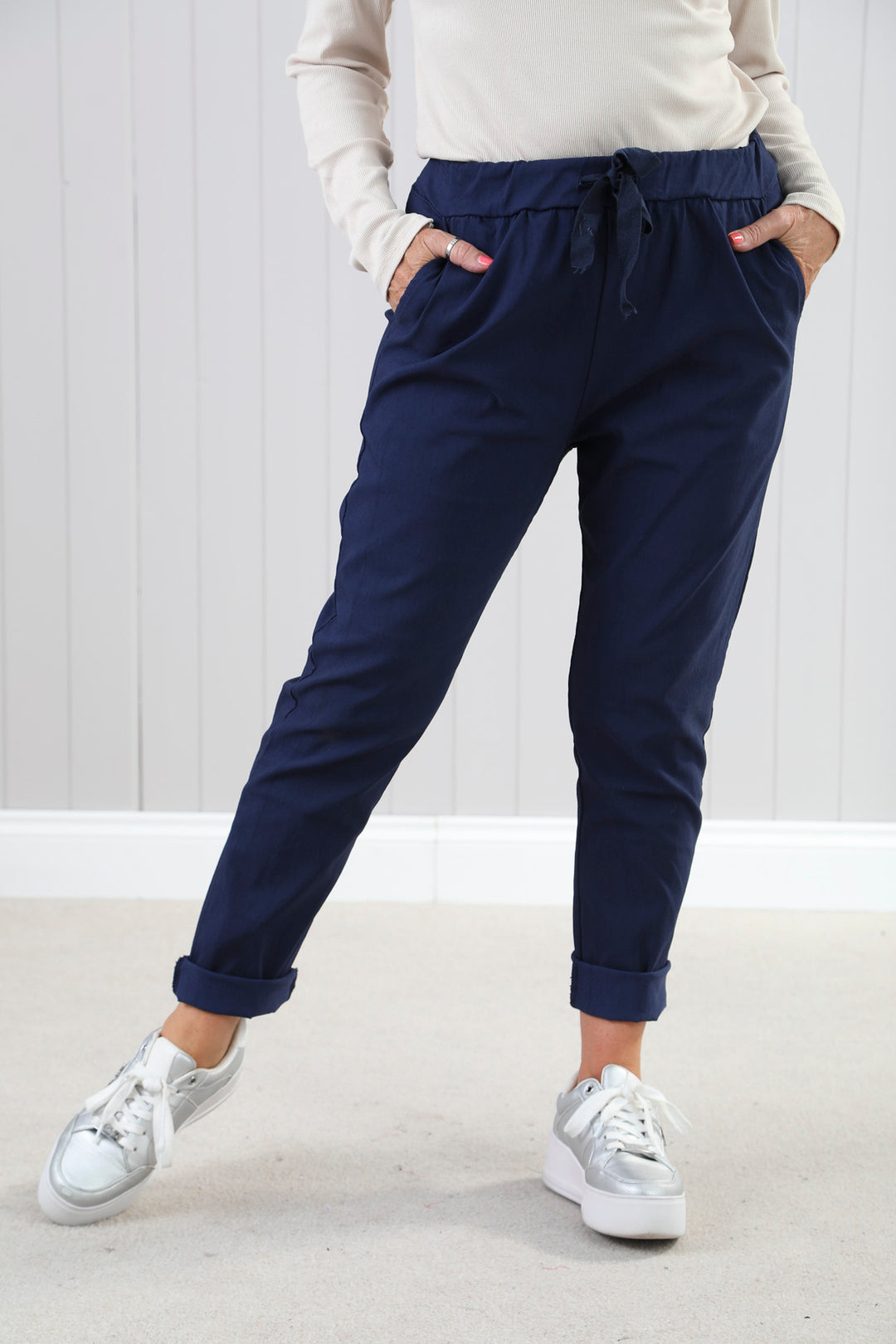 Navy Plain Magic Pants