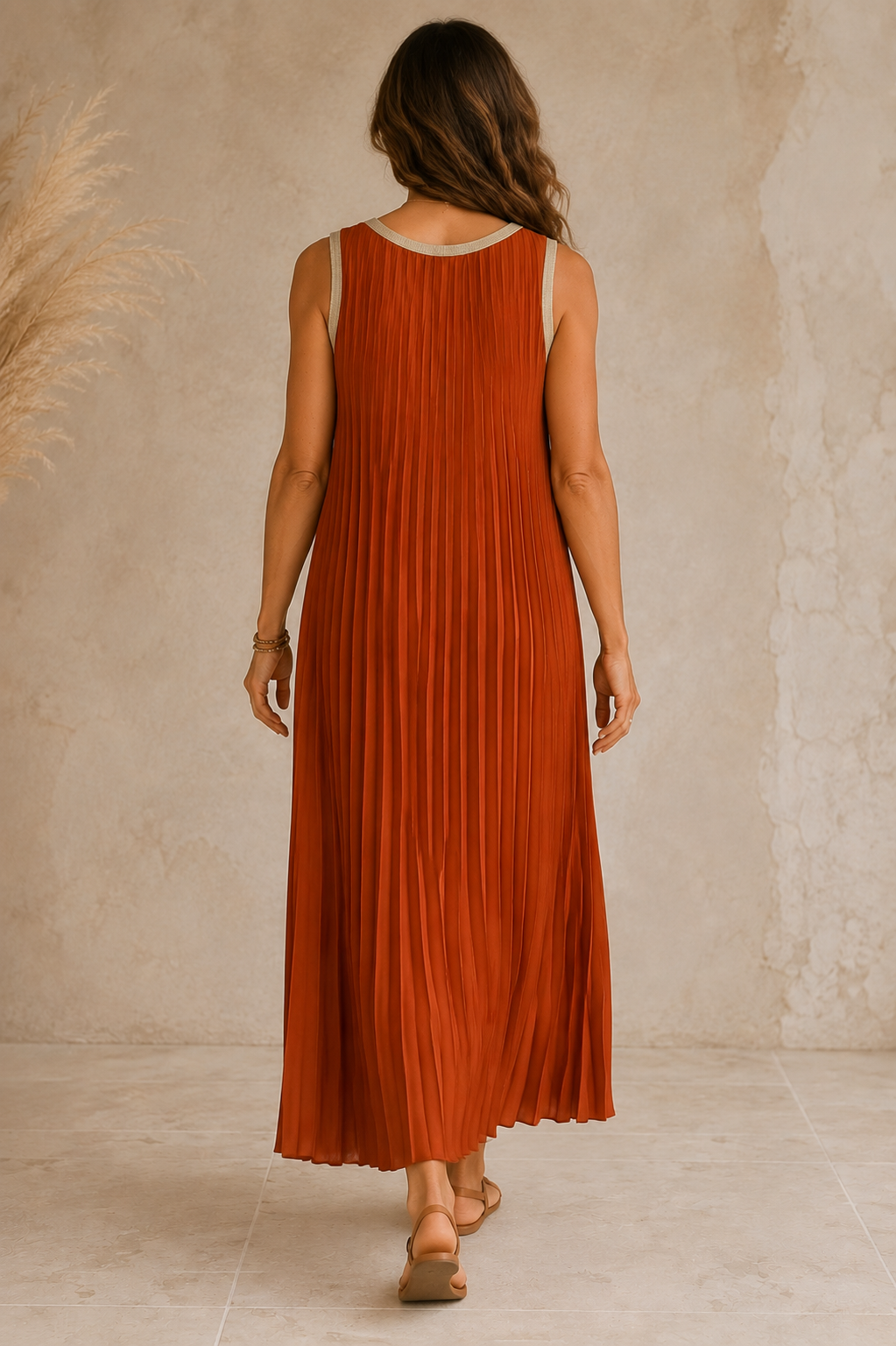 Imelda Pleat Dress (Copper)