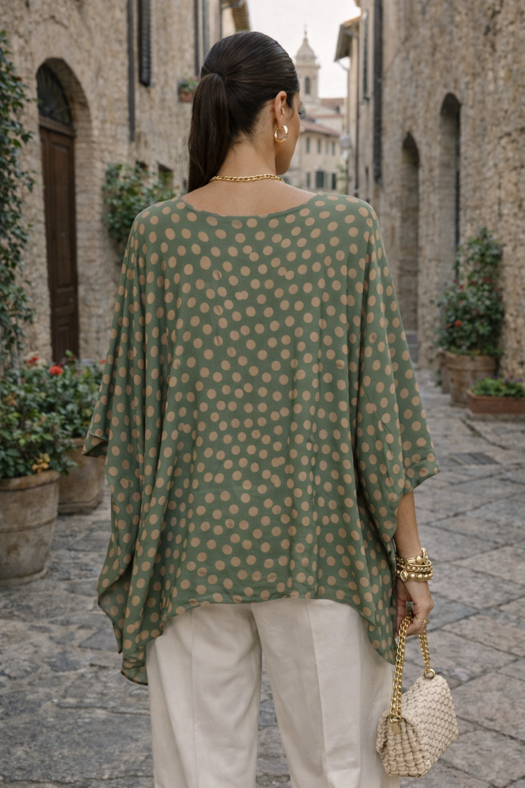 Alora Polka Dot Top Sage