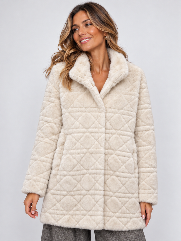 Eira Faux Fur Coat Cream