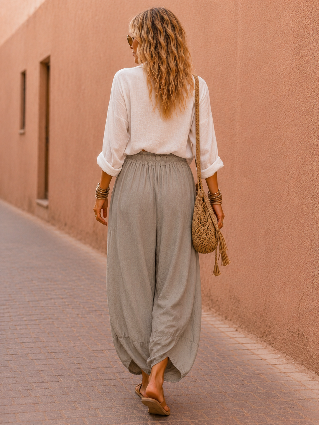 Tahlia Barrel Leg Trousers Mocha