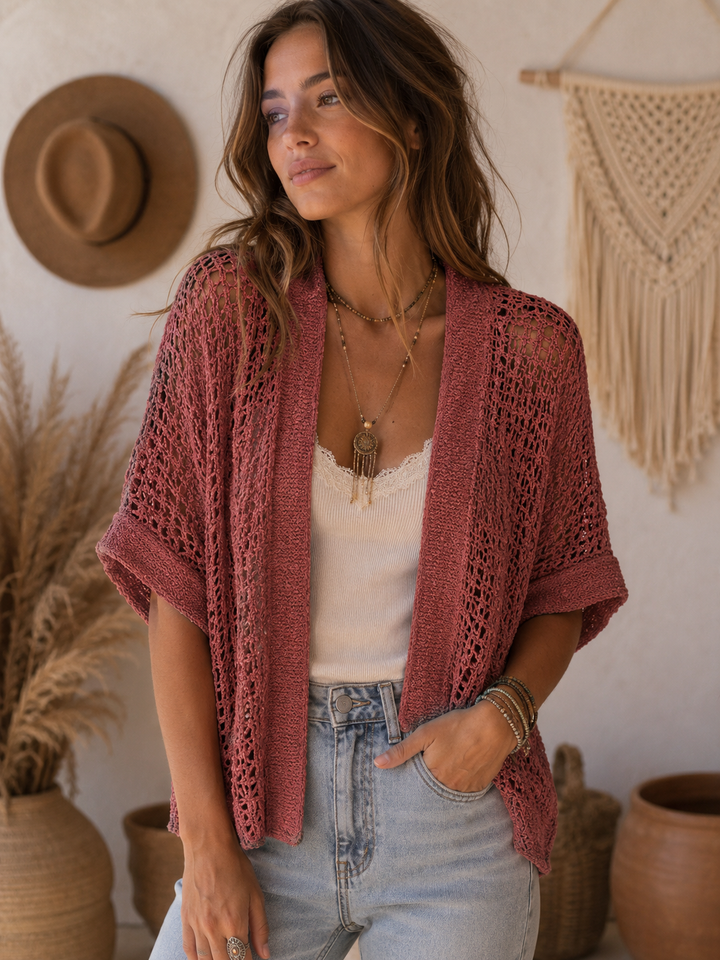 Pippa Popcorn Cardigan Rose