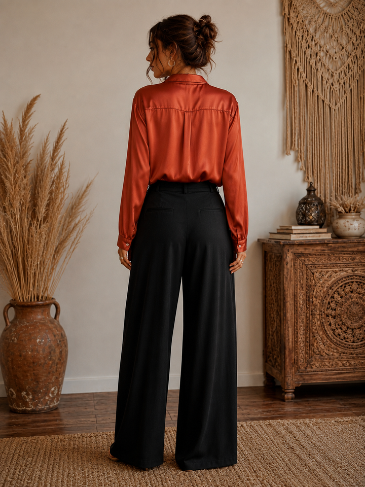 Gessenia Silky Shirt Burnt Orange