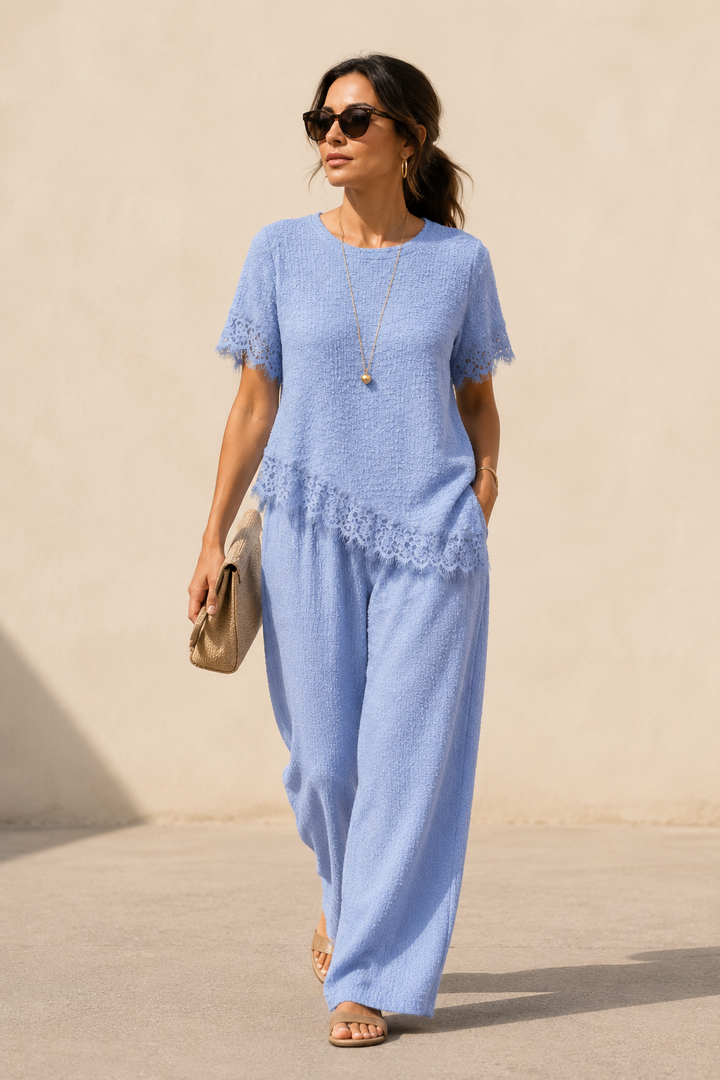 Anita Asymmetric Co-Ord Set Blue