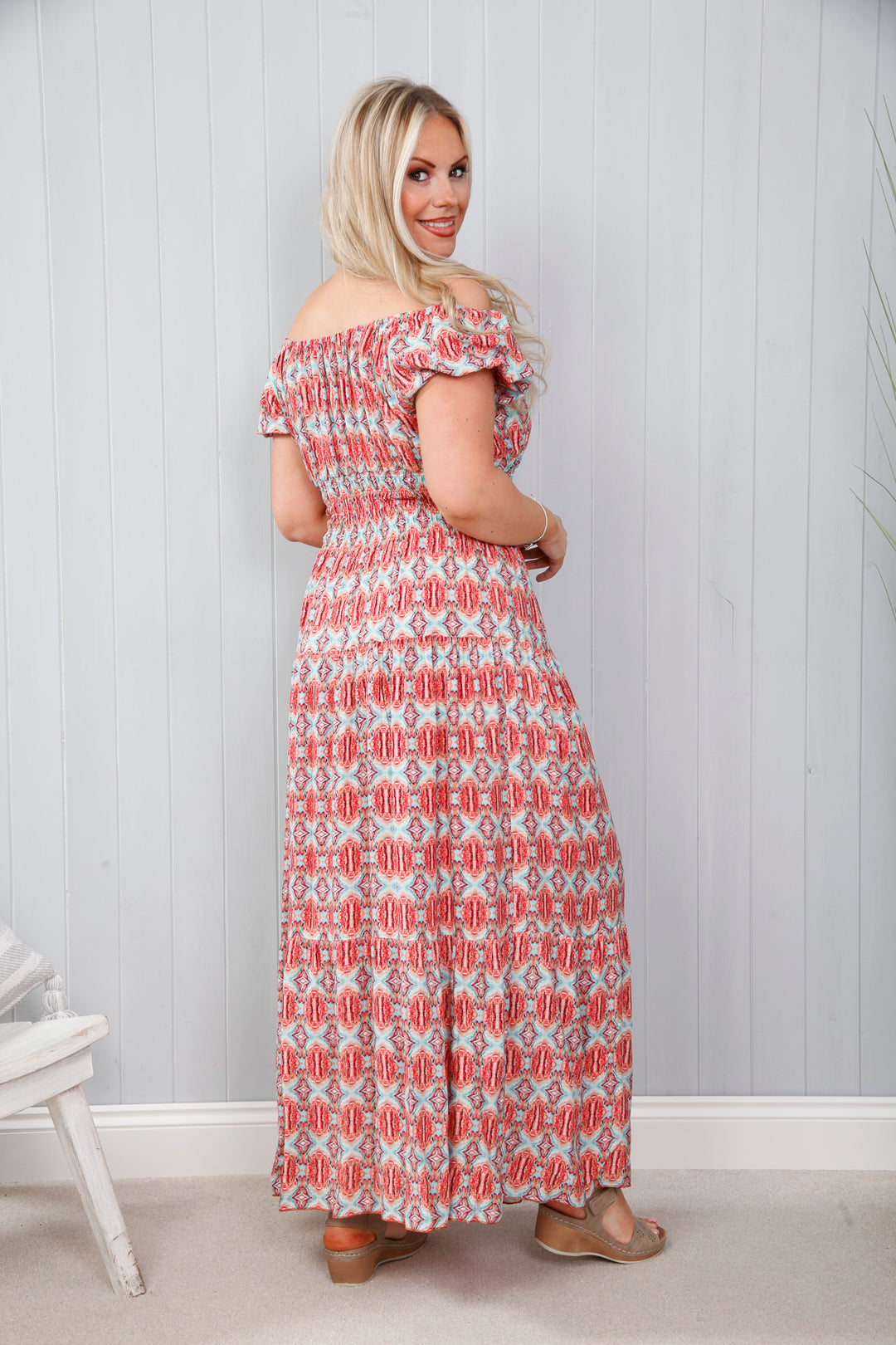 Aztec Allure Dress Coral