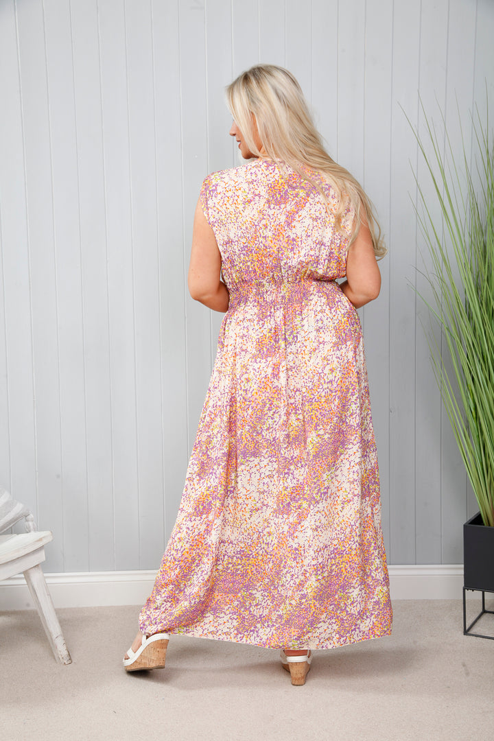 Lilac Ditsy Speckled Maxi Dress