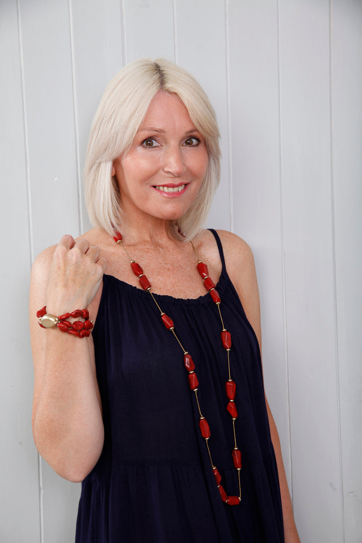 Amara Necklace Deep Coral