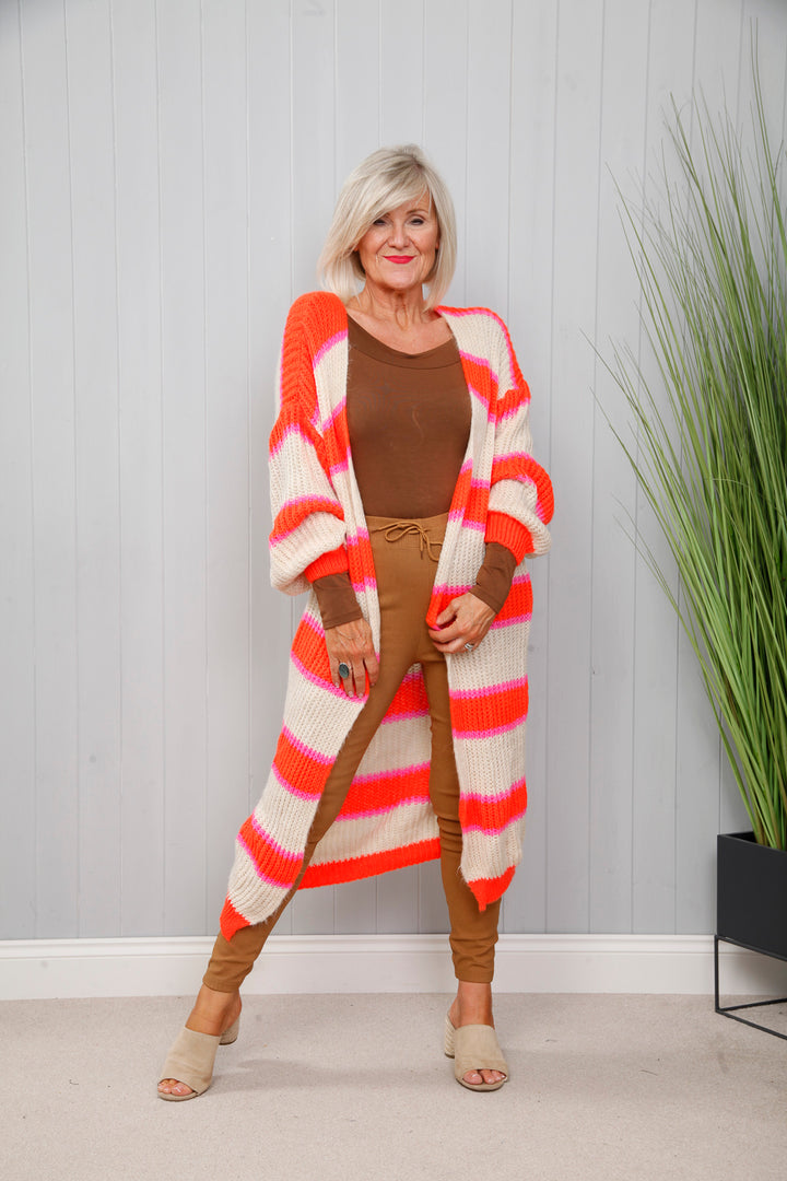 Bright Sadie Striped Knitted Cardigan