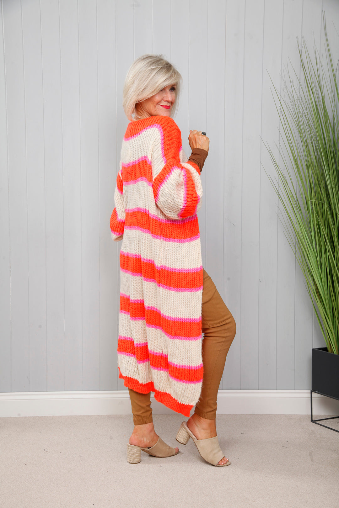 Bright Sadie Striped Knitted Cardigan