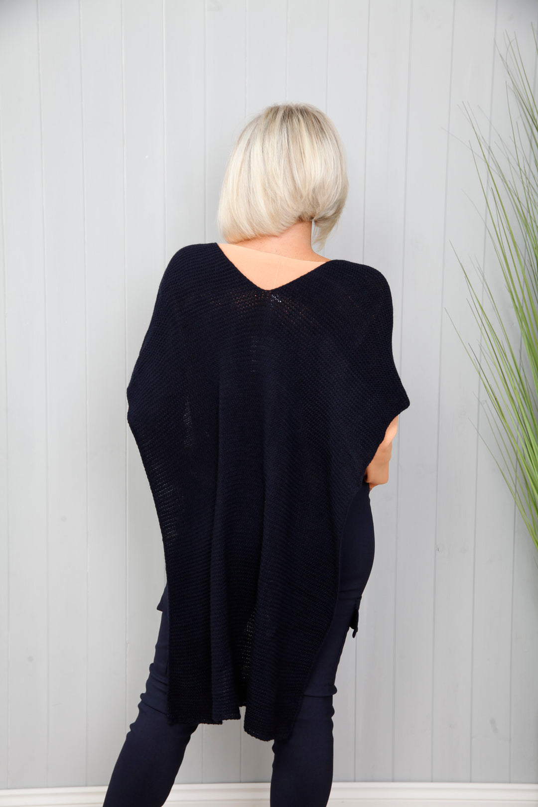 Black Wrap Over Knitted Shawl